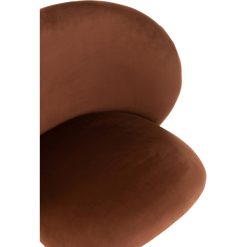 Chaise Turn en Velours Marron foncé Métal Noir - 6