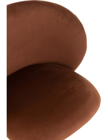 Chaise Turn en Velours Marron foncé Métal Noir - 6