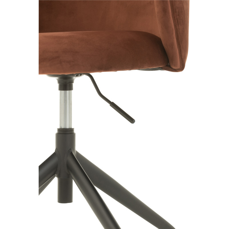 Chaise Turn en Velours Marron foncé Métal Noir - 7