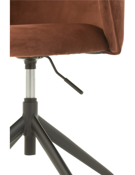 Chaise Turn en Velours Marron foncé Métal Noir - 7