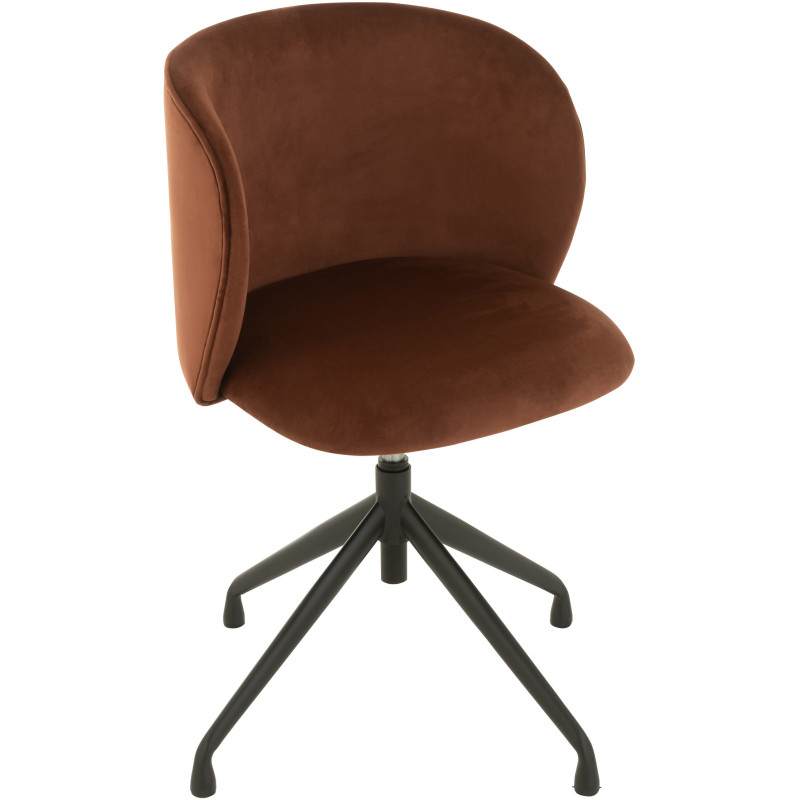 Chaise Turn en Velours Marron foncé Métal Noir - 8