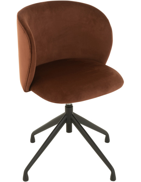 Chaise Turn en Velours Marron foncé Métal Noir - 8