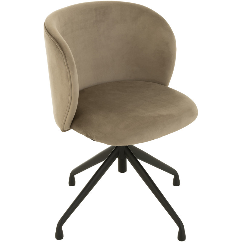 Chaise Turn en Velours Gris foncé Métal Noir - 1