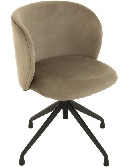 Chaise Turn en Velours Gris foncé Métal Noir - 1