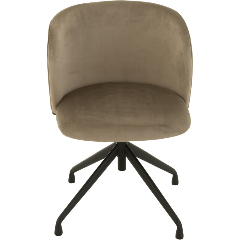 Chaise Turn en Velours Gris foncé Métal Noir - 2