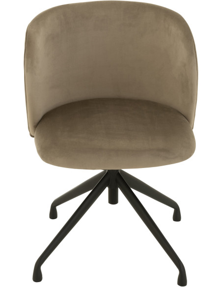 Chaise Turn en Velours Gris foncé Métal Noir - 2