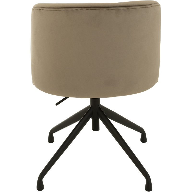 Chaise Turn en Velours Gris foncé Métal Noir - 4