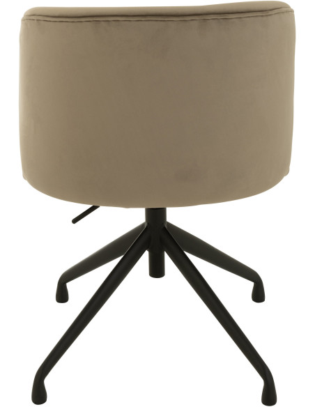 Chaise Turn en Velours Gris foncé Métal Noir - 4