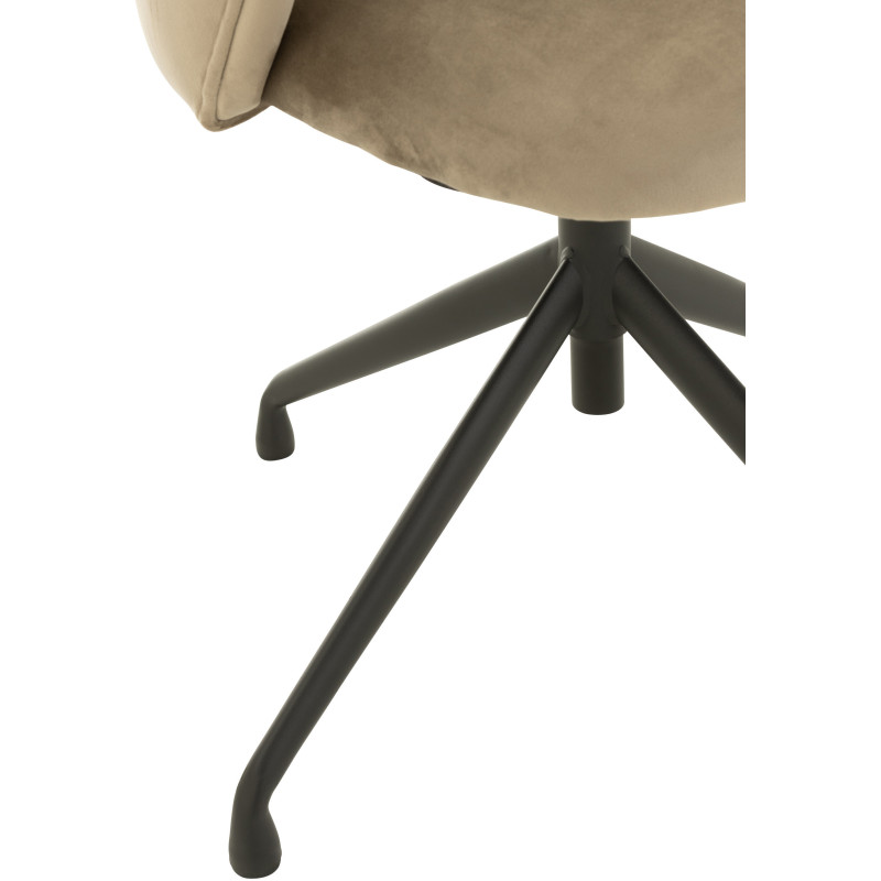 Chaise Turn en Velours Gris foncé Métal Noir - 5