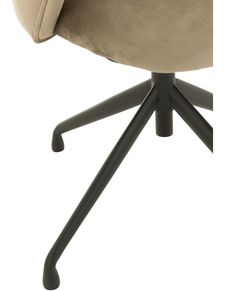 Chaise Turn en Velours Gris foncé Métal Noir - 5