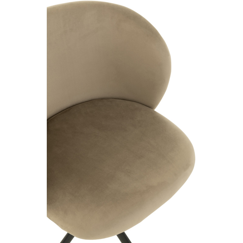 Chaise Turn en Velours Gris foncé Métal Noir - 6