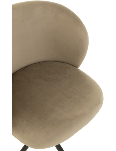 Chaise Turn en Velours Gris foncé Métal Noir - 6