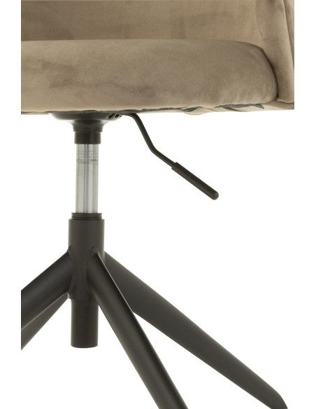 Chaise Turn en Velours Gris foncé Métal Noir - 7