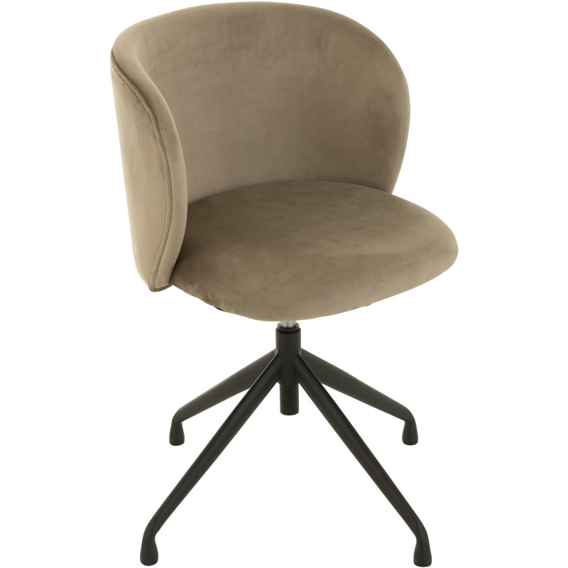 Chaise Turn en Velours Gris foncé Métal Noir - 8