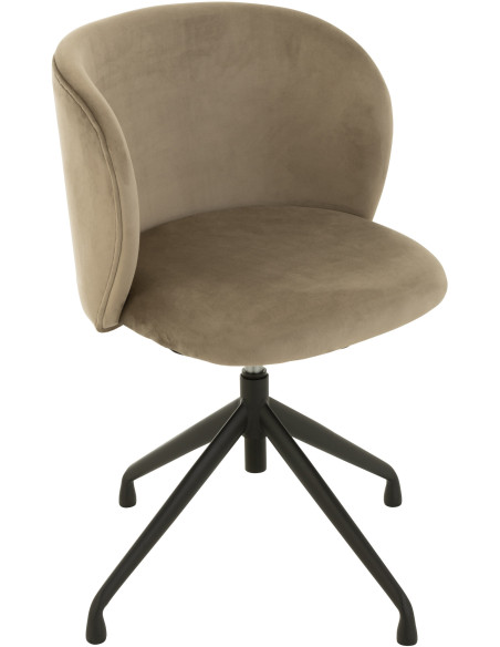 Chaise Turn en Velours Gris foncé Métal Noir - 8