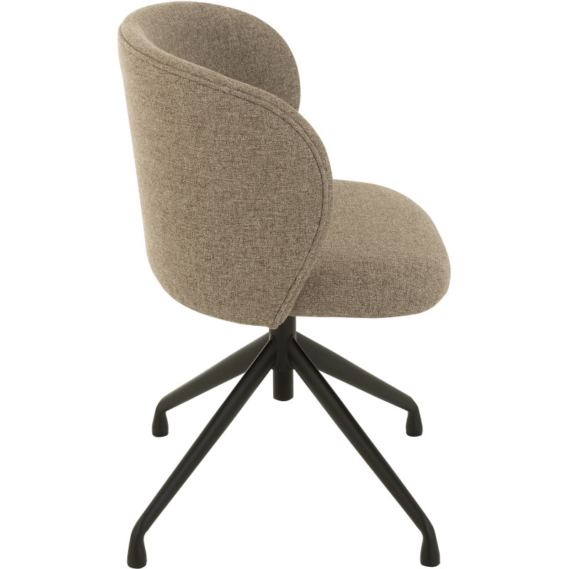 Chaise Turn en Lin Marron clair Métal Noir - 3