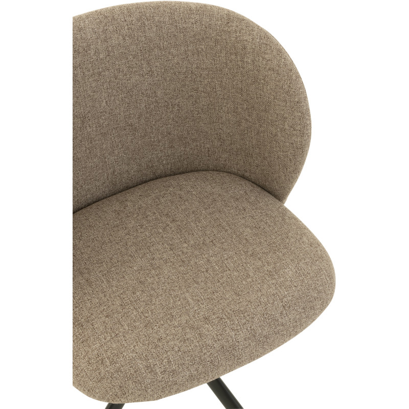 Chaise Turn en Lin Marron clair Métal Noir - 6