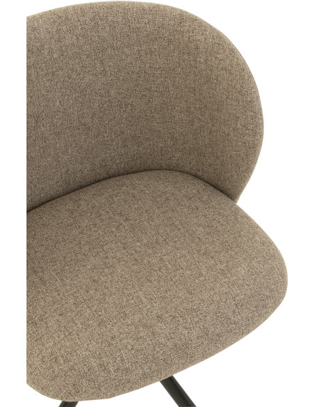 Chaise Turn en Lin Marron clair Métal Noir - 6