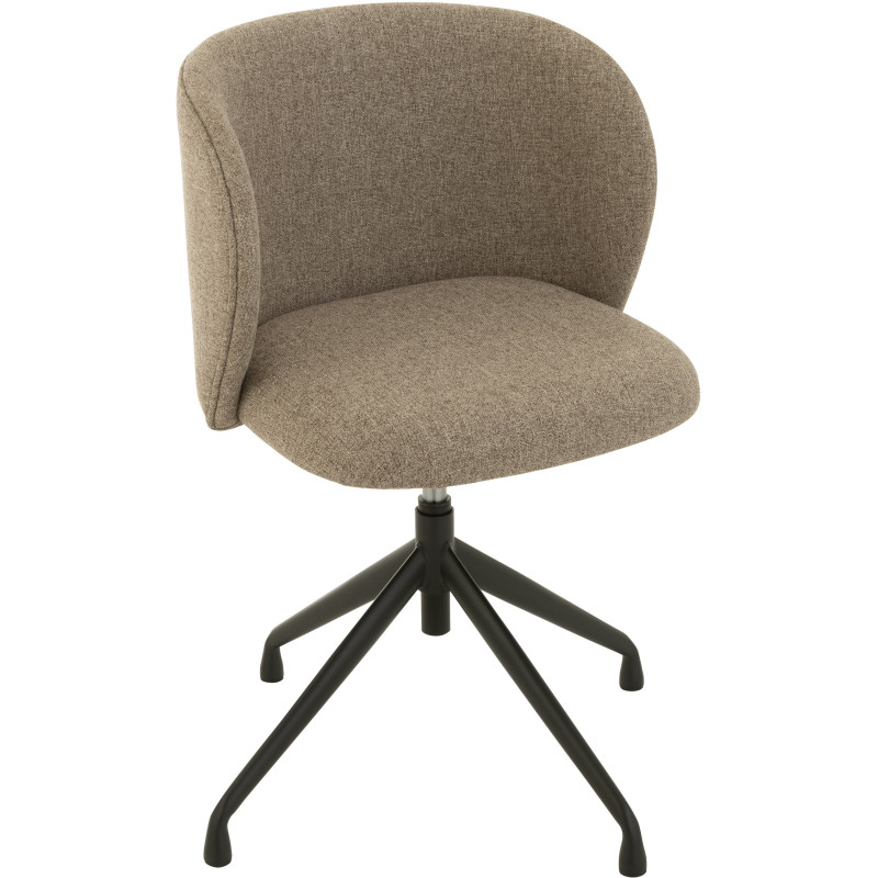 Chaise Turn en Lin Marron clair Métal Noir - 8