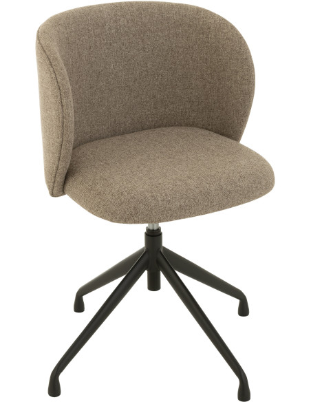 Chaise Turn en Lin Marron clair Métal Noir - 8
