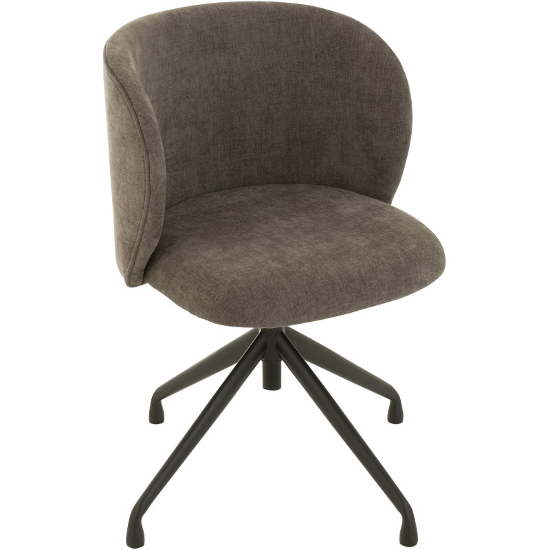 Chaise Turn en Tissu Gris foncé Métal Noir - 1