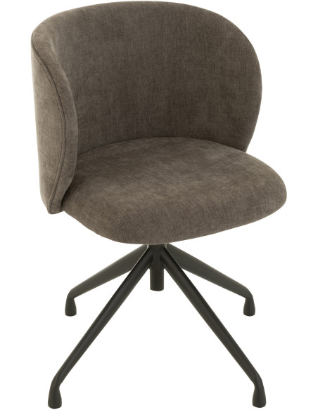 Chaise Turn en Tissu Gris foncé Métal Noir - 1