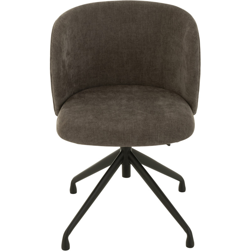 Chaise Turn en Tissu Gris foncé Métal Noir - 2