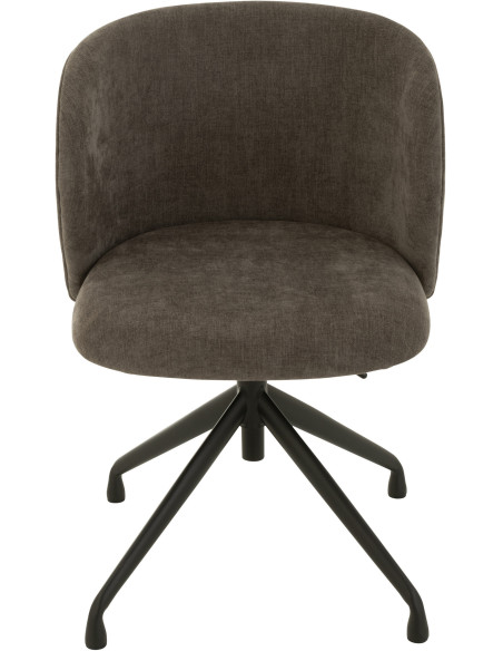 Chaise Turn en Tissu Gris foncé Métal Noir - 2