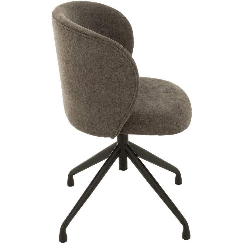 Chaise Turn en Tissu Gris foncé Métal Noir - 3