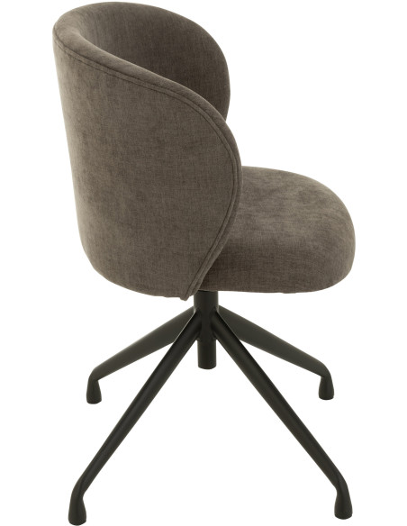 Chaise Turn en Tissu Gris foncé Métal Noir - 3