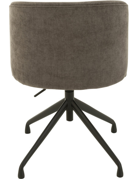 Chaise Turn en Tissu Gris foncé Métal Noir - 4