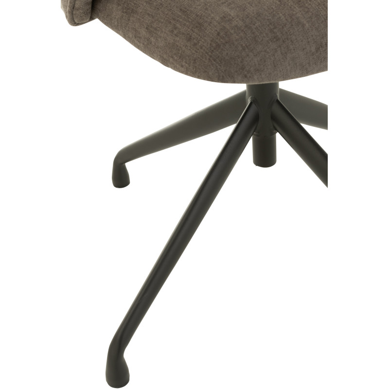 Chaise Turn en Tissu Gris foncé Métal Noir - 5