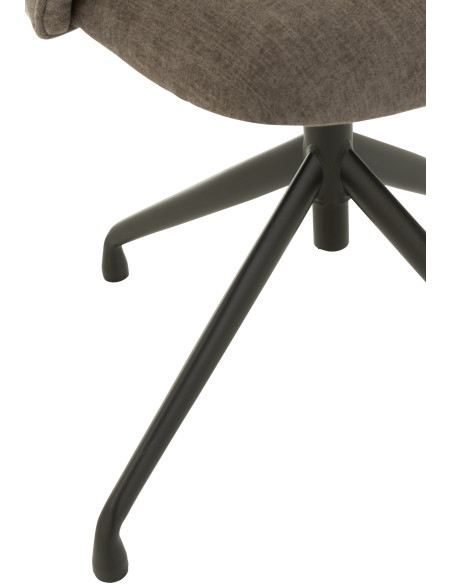 Chaise Turn en Tissu Gris foncé Métal Noir - 5