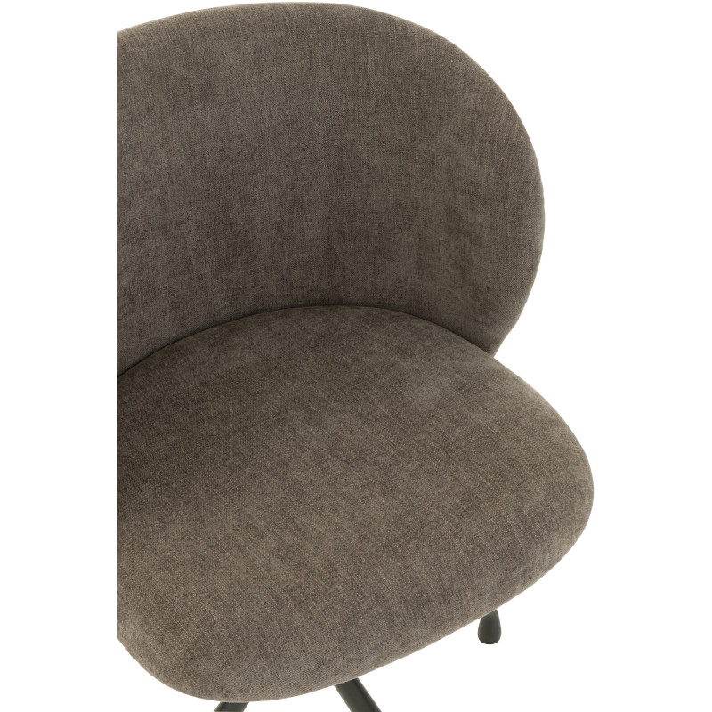 Chaise Turn en Tissu Gris foncé Métal Noir - 6