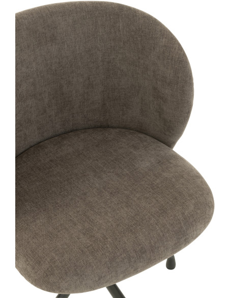 Chaise Turn en Tissu Gris foncé Métal Noir - 6