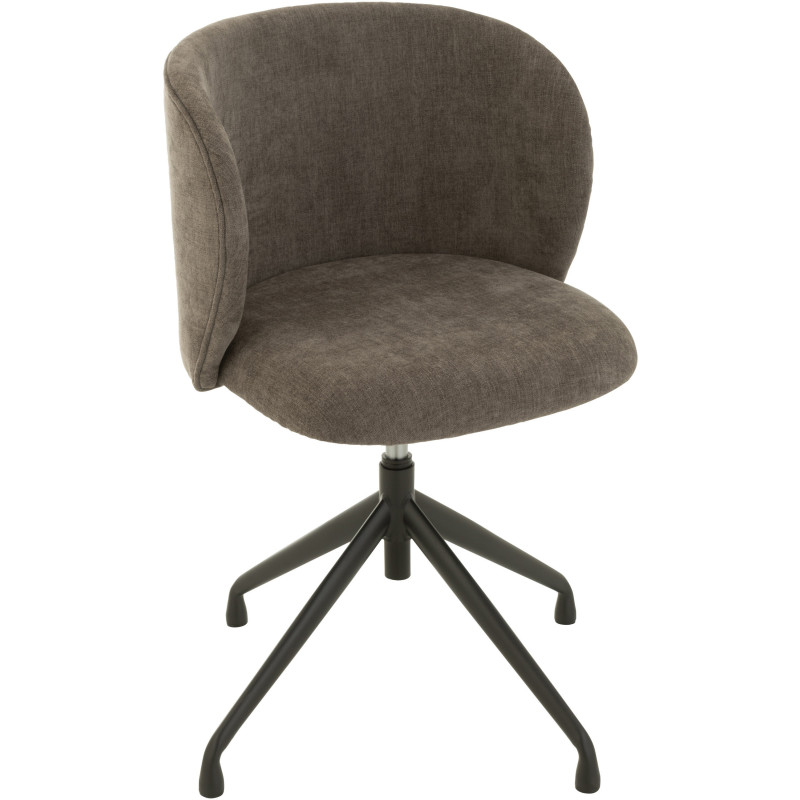 Chaise Turn en Tissu Gris foncé Métal Noir - 8
