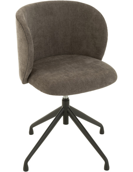 Chaise Turn en Tissu Gris foncé Métal Noir - 8