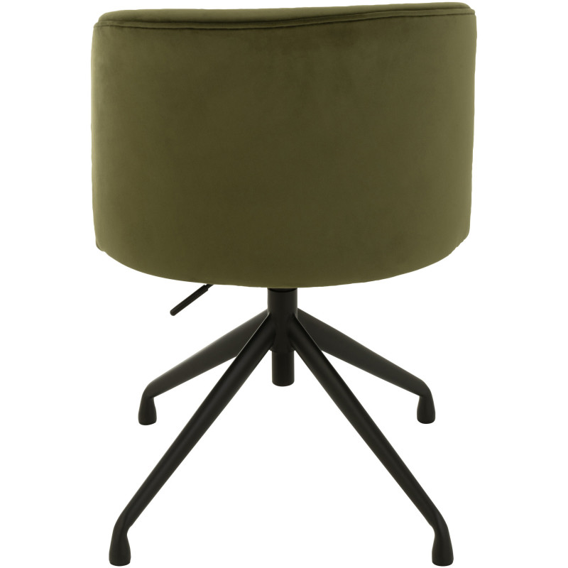 Chaise Turn en Velours Vert foncé Métal Noir - 4