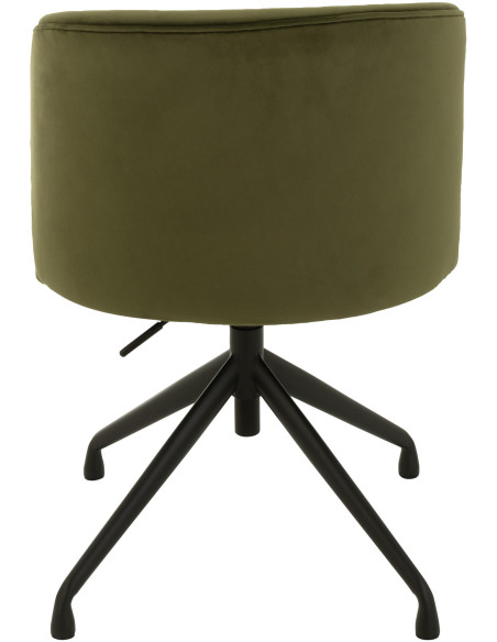 Chaise Turn en Velours Vert foncé Métal Noir - 4