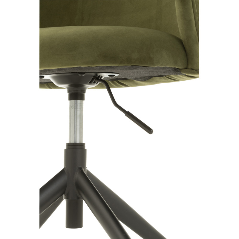 Chaise Turn en Velours Vert foncé Métal Noir - 7