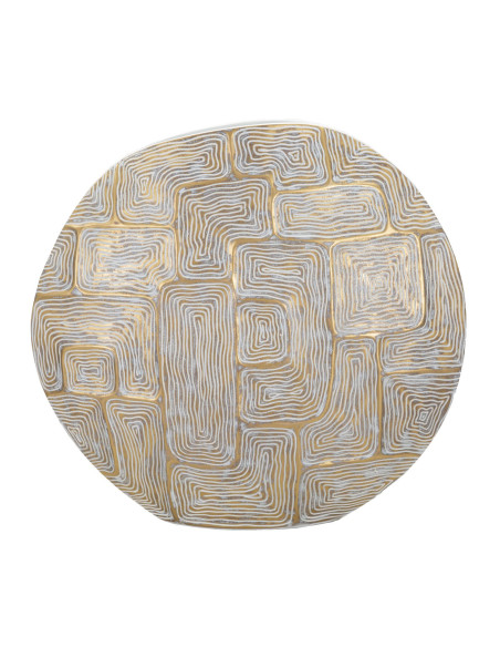 Vase moderne Rond Hauteur 44 cm en Résine Doré Blanc Eclips 