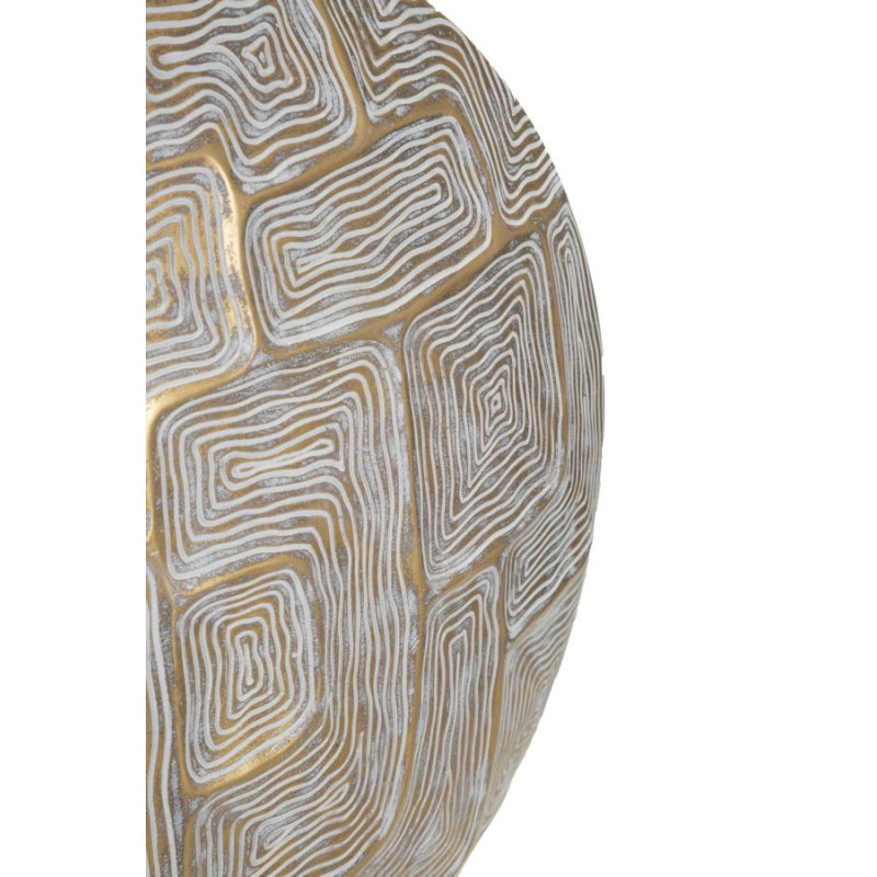 Vase moderne Rond Hauteur 44 cm en Résine Doré Blanc Eclips 