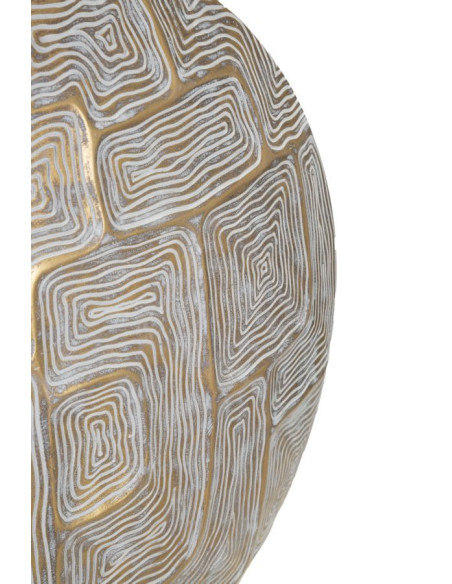 Vase moderne Rond Hauteur 44 cm en Résine Doré Blanc Eclips 