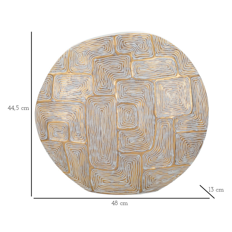 Vase moderne Rond Hauteur 44 cm en Résine Doré Blanc Eclips 