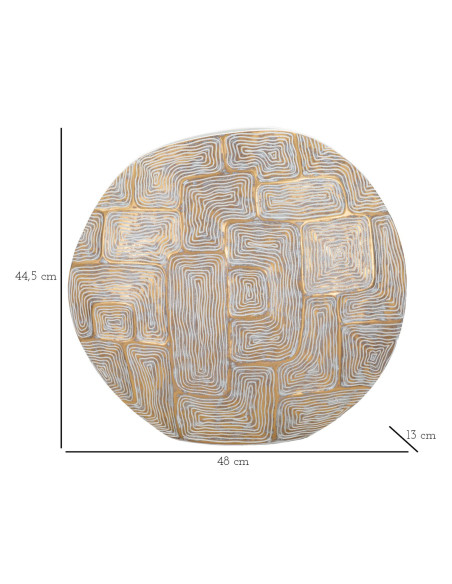 Vase moderne Rond Hauteur 44 cm en Résine Doré Blanc Eclips 