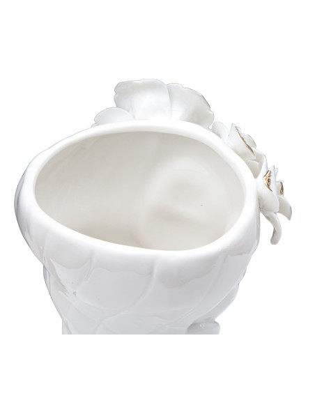 Vase original Femme avec Fleurs Rond Hauteur 29 cm en Porcelaine Blanc Woman Cute - 5