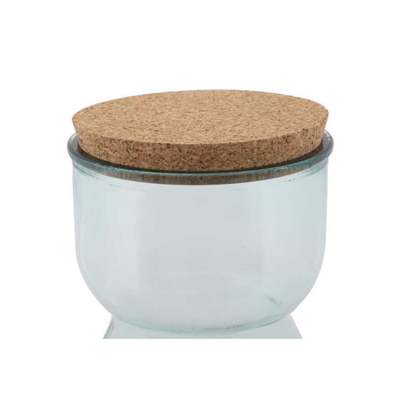 Vase Terrarium avec bouchon Bouteille Hauteur 43 cm en Verre recyclé Transparent Liège Naturel Garden 