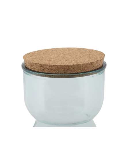 Vase Terrarium avec bouchon Bouteille Hauteur 43 cm en Verre recyclé Transparent Liège Naturel Garden 
