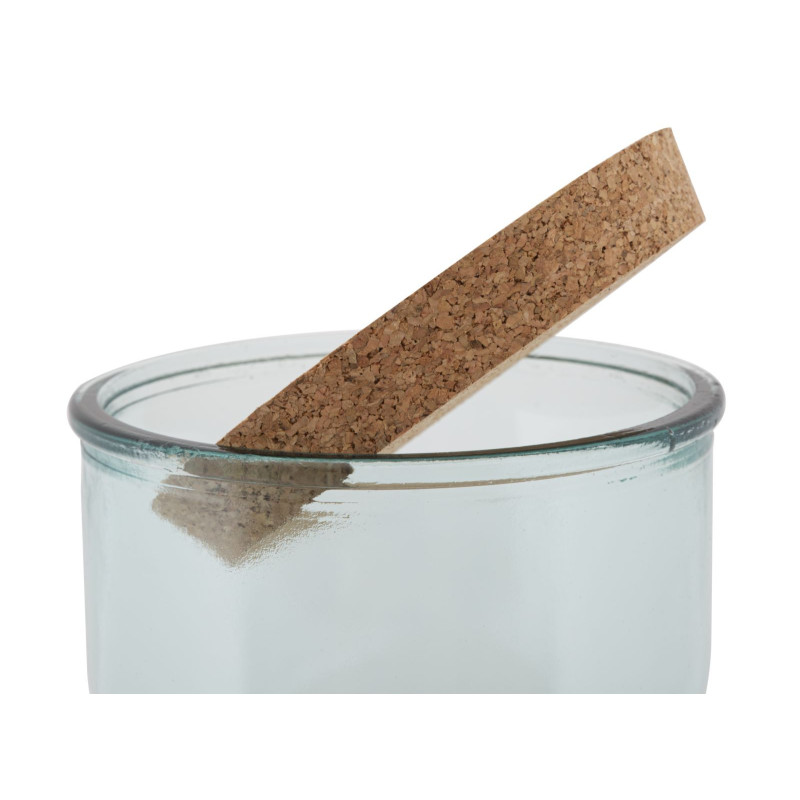 Vase Terrarium avec bouchon Bouteille Hauteur 43 cm en Verre recyclé Transparent Liège Naturel Garden 