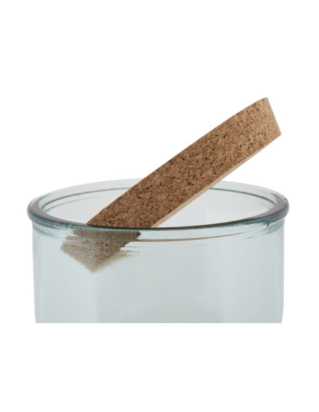 Vase Terrarium avec bouchon Bouteille Hauteur 43 cm en Verre recyclé Transparent Liège Naturel Garden 